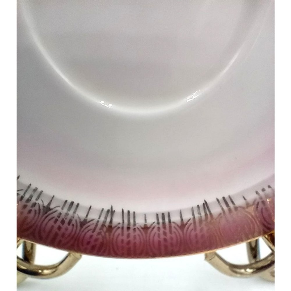 Eschenbach Bavaria Germany Vintage Saucer 5 Inch Pink and Gold Tea Cup Plate - Picture 6 of 12